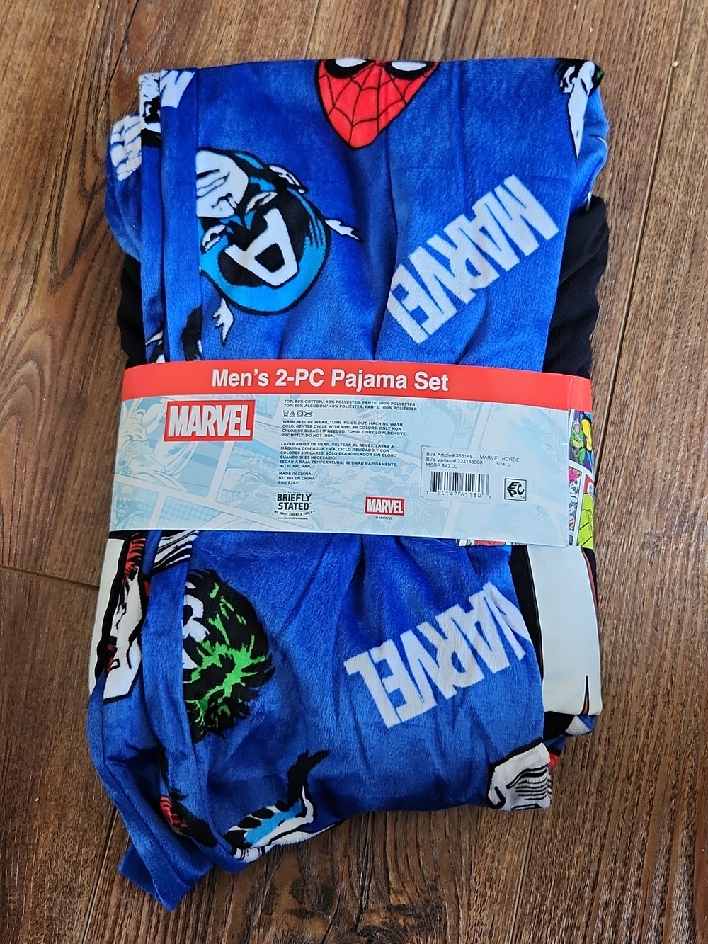 Marvel Black & Blue Men’s 2-PC Pajama Set with Graphic Logo Size LARGE NWT - Picture 6 of 6